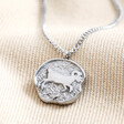 Stainless Steel Aries Pendant Necklace on Beige Fabric