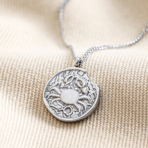 Stainless Steel Cancer Zodiac Pendant Necklace 