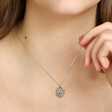 Stainless Steel Cancer Pendant Necklace on Model