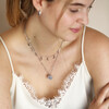 Stainless Steel Leo Pendant Necklace on Model with a Layered Necklace Look