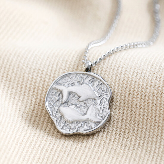 Stainless Steel Pisces Zodiac Pendant Necklace 