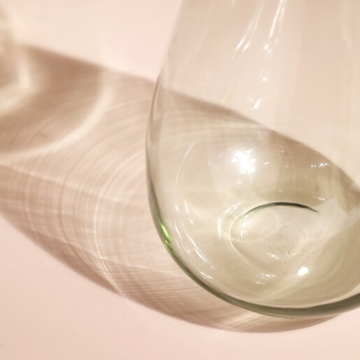 Close Up of the side of the base of the Large Glass Flower Vase