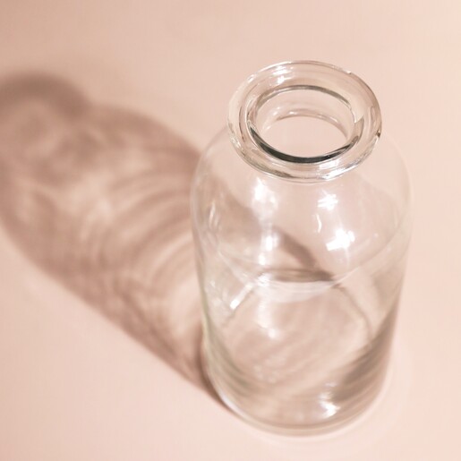 Top View of Slim Glass Flower Vase