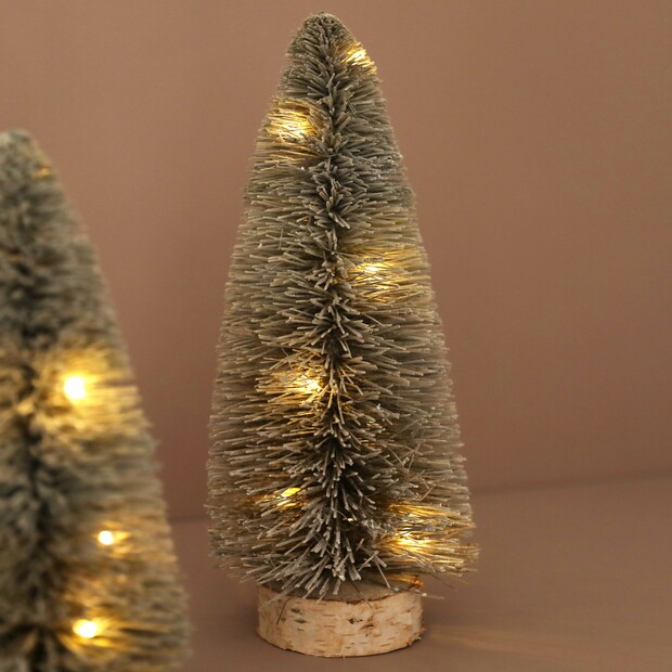 Large Light Up LED Tree Ornament lit up against natural coloured background with lights turned on