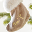 Close Up of Personalised Mini Velvet Stocking Hanging Decoration