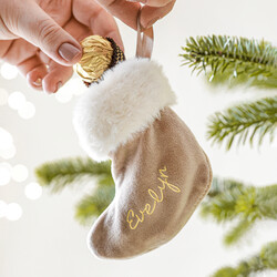 Personalised Mini Velvet Stocking Hanging Decoration