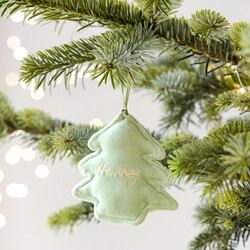 Personalised Plush Green Christmas Tree Hanging Decoration