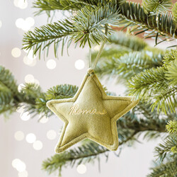 Personalised Plush Green Star Hanging Decoration