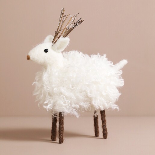 Snowy White Reindeer Ornament | Christmas Decor | Lisa Angel