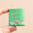 Model Holding Tiny Matchbox Blooming Lovely Ceramic Flower Token Box