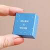 Model holding the Tiny Matchbox Ceramic Star Token packaging between fingers