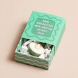 Tiny Matchbox Ceramic Sushi Token with open box showing egg