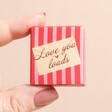 Model Holding Tiny Matchbox Love You Ceramic Heart Token Box