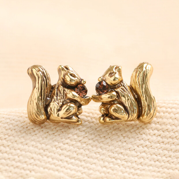Squirrel Stud Earrings in Gold Squirrel Stud Earrings in Gold