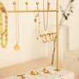 Close up of gold details on Jewellery Stand and Mirror with Terrazzo Base