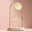 Sunshine Personalised Jewellery Stand with Terrazzo Base against pink background
