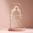 Feminine Figure Personalised Jewellery Stand with Terrazzo Base against pink background