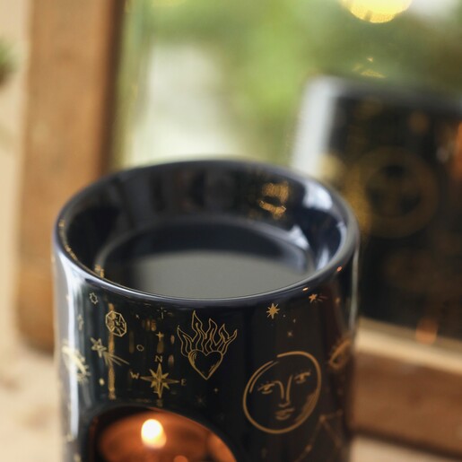 Close up of basin on Blue Starry Night Wax Burner