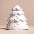 Ceramic Christmas Tree Wax Burner in front of beige coloured backdrop