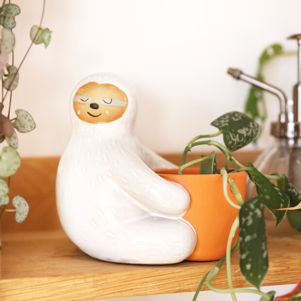 Ceramic Sloth Hug Planter Ceramic Sloth Hug Planter