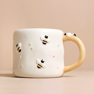 Irregular Ceramic Bee Mug