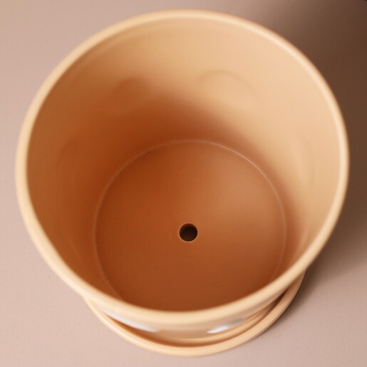 Inside Large Moon Phases Ceramic Planter and Tray 