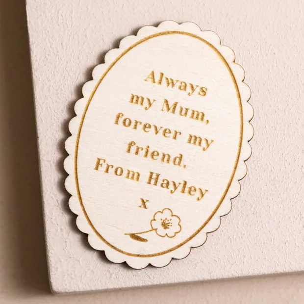 Personalised Wooden Scalloped Oval Token