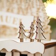 Close up of 3D trees on Personalised Wooden Forest Cutout Advent Calendar