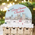 Close up of Personalised Wooden Market Cutout Advent Calendar topper