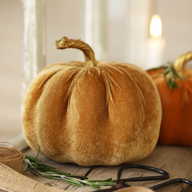 Large Velvet Pumpkin Ornament Large Velvet Pumpkin Ornament