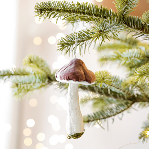 Soft Pink Toadstool Hanging Decoration