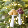 Soft Pink And Mustard Toadstool Hanging Decoration