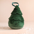 Jellycat Plush Festive Folly Christmas Tree Decoration against neutral backdrop