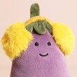 Close up of Jellycat Toastie Vivacious Aubergine Soft Toy face