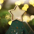 Close up of light up star on Fill Your Own Christmas Tree Advent Calendar