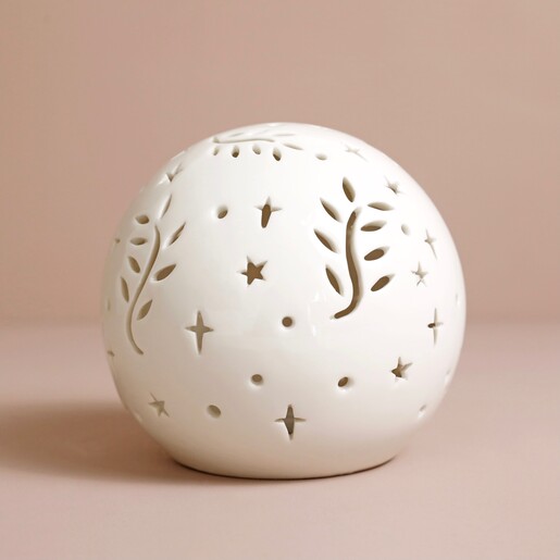 Ceramic LED Celestial Ball Light against neutral coloured backdrop