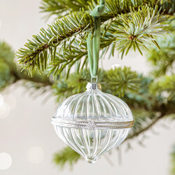 Ribbed Glass Secret Opening Bauble