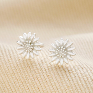 Sterling Silver Flower Stud Earrings 