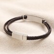 Back of Personalised Men's Double Braided Leather Bracelet showing clasp