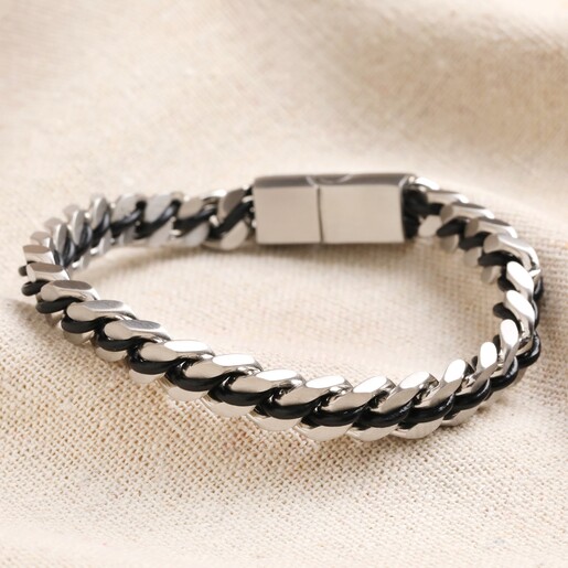 Mens silver hot sale chain bracelets