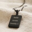Personalisation on the back of pendant on Men's Personalised Stainless Steel Tiger's Eye Pendant Necklace 