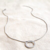 Full Chain on Men's Stainless Steel Hoop Pendant Necklace