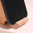 Close up of trunk on Wooden Elephant Phone Holder