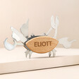 Personalised Crab Multi Tool with tools outstretched against neutral background