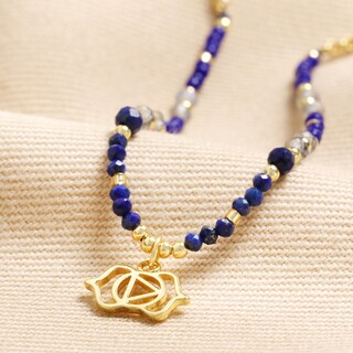 Third Eye Chakra Beaded Necklace in Gold