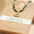 Heart Chakra Beaded Necklace in Gold in packaging