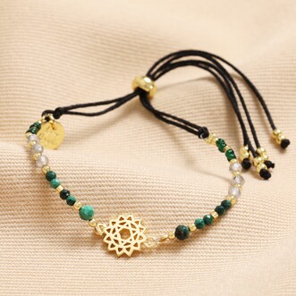 Heart Chakra Charm Bracelet in Gold