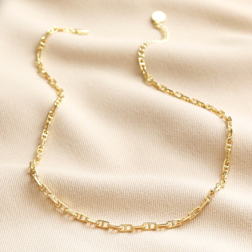 Solid gold anchor chain on sale necklace