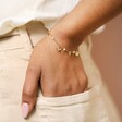 Bee, Pearl, Butterfly and Heart Charm Bracelet in Gold on Model