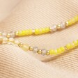 Close up of beads on Solar Plexus Chakra Beaded Necklace in Gold